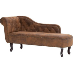 Vidaxl Chaise Longue Chaise Lounge Dīvāns gulta Atgāžamais dīvāns gulta Atgāžamais dīvāns gulta Brown Suede Look