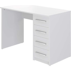 Amazon Basics Amazon brand - Movian Idro modern desk, computer desk with 4 drawers, 56 x 110 x 73.5, white