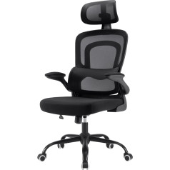 Farini Ergonomisks biroja krēsls ar galvas balstu Comfort Black