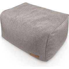 Aiire Rectangular Stool 50 x 40 x 30 cm - Pouf Stool, High Quality, Easy Care Pouf - Bean Bag Footrest or Footstool for Living Room and Bedroom Beige