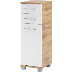 Schildmeyer Nitro Highboard 144227, koksnes materiāls, ozols, lauku mājas dekors/matēts balts, 30,3 x 32,6 x 88,6 cm