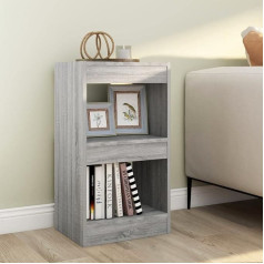 Ajseoybs Freestanding Book Tower, Kitchen Shelf, Room Divider, Grey, Sonoma, 40 x 30 x 72 cm, Suitable for Bedroom, Study, Living Room, Office, Reception Room