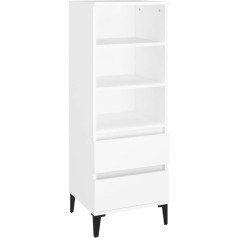 Vidaxl Highboard Bufetes skapis Kumode Bufetes sānu skapis Daudzfunkcionāls skapis Augsts skapis Augsts skapis Stāvgalds Balts 40 x 36 x 110 cm Koka materiāls