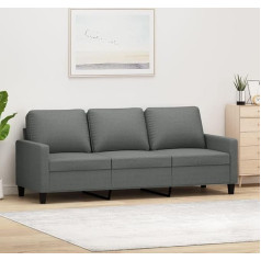 Camerina Tamsiai pilka, 180 cm, audinys, moderni 3 vietų sofa, maža sofa su porankiais, skirta svetainei, namams, biurui