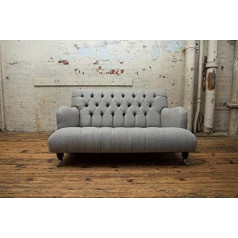 Jvmoebel Dizainas Klasikinė tekstilinė sofa 2 vietų minkštasuolis Minkšta prabangi sofa Chesterfield