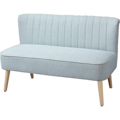 Homcom 2 vietų medžiaginė sofa Minkšta sofa Dvivietė sofa Sėdimieji baldai Lounge sofa Medžio putos Šviesiai žalia 117 x 56,5 x 77 cm