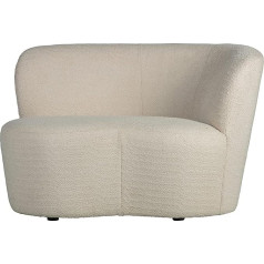 Woood Stone 1-Seater Sofa Right Soft Corner Sofa Made of Boucle Fabric Loveseat Armchair Couch Lounge Sofa - Cream - 73 x 112 x 80 cm