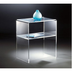 Wonido HOWE-Deko High-Quality Acrylic Glass Side Table / Bedside Table / End Table, Clear, 50 x 38 cm, H 60 cm, Acrylic Glass Thickness 10 mm