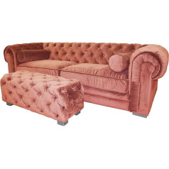 Jvmoebel Chesterfield Sofa Upholstery Designer Couchen Sofa Set Couch 3 Seater No. 33