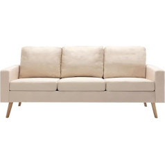 Enshey [Produkt: Enshey 3-Sitzer-Sofa, cremefarbenes Stoffpolstersofa, Dreisitzer-Couch, Wohnzimmermöbel – modernes cremefarbenes Stoffsofa]-Creme