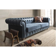 Jvmoebel XXL didelė sofa sofa Chesterfield 240 cm minkštos sofos 4 vietų odinė tekstilė #314