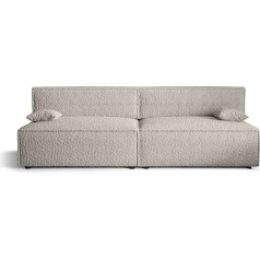 3E 3Xe Living.com Alvito X2 dīvāns - Ziloņkaula kauls - Bouclé - A: W: 272cm H: 85cm L: 94cm - Dīvāns ar uzglabāšanas un miega funkciju - Dīvāns - Dīvāns - Dīvāns - Dīvāns - Dīvāns - Dīvāns - Dīvāns - Dīvāns - Dīvāns - Dīvāns -