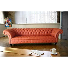 Jvmoebel Chesterfield Orange dīvāns dīvāns spilvens 4 sēdvietas dīvānu sēdekļu komplekts dīvāni