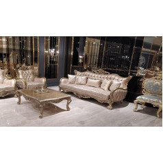 Jv Möbel Baroque Sofa Set 3 + 1 Seater Sofa Armchair Couch Group Design