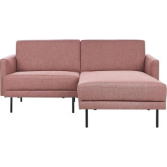 Beliani 2 Seater Corner Sofa with High Metal Legs Pink / Brown Left Side Glamour Modern Breda