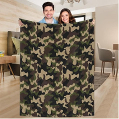 Ririx Überwurfdecke, Camouflage-Decke, für Bett, Couch, Sofa, Stuhl, Camping und Reisen, leichte Decke, Größe L (203 x 152 cm)