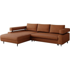 Mirjan24 Ronota Corner Sofa with Sleep Function and Bed Box, Corner Sofa, Upholstered Corner, Elegant L-Shape Sofa with Bed Function, Sofa Bed Couch Set Couch (Zetta 295, Side: Left OT-2R)