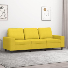 CIADAZ 3-Sitzer-Sofa Hellgelb 180 cm Stoff, Loungesofa, Sofas & Couches, Relaxsofa, Couch für Wohnzimmer, Couch Mit Schlaffunktion - 359404