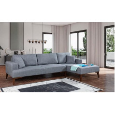 Jv Möbel Designer Corner Sofa Textile Couch Modern Sofas Upholstery Grey