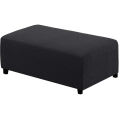 LINFKY Stretch Ottoman Slipcover, Stretch Storage Ottoman Slipcover Protector, Spandekss Elastīgs taisnstūra kāju paliktnis, dīvāna slīdēšanas pārvalks kāju balstam, taburetei, mēbelēm dzīvojamā istabā (melns, XX-Large)