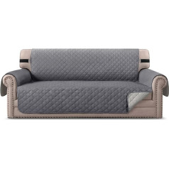 ALLSOPETS Jauns dīvāna pārvalks Mājdzīvnieki Ūdensizturīgs dīvāna pārvalks Dīvāna aizsargs Slipcovers Dīvāna spilvens 1-3 sēdvietas Mājdzīvnieku suņu kaķu mēbeļu aizsargs ar neslīdošo siksnu pelēks