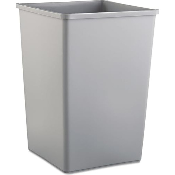 Rubbermaid Commercial Products Rubbermaid Commercial 35 gal Square Untouchable Trash Can - Grey