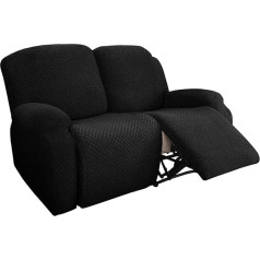 NOPEXTO Atgāžamais krēsls pārklāj, Stretch Atgāžamais dīvāns Slipcover, TV krēsla pārklājums, regulējams dīvāna pārvalks (2 sēdvietas, melns)