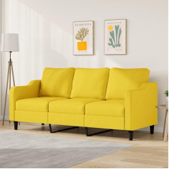 Gecheer 3-Seater Sofa Bed Couch Upholstered Sofa Lounge Sofa Light Yellow 180 cm Fabric