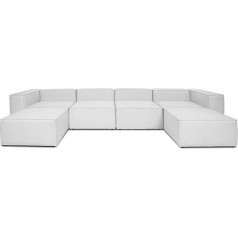 Home Deluxe - Verona Sofa - Light Grey, Size: XXL - Approx. 414 x 70 x 207 cm, Seat Height: 46 cm, Seat Depth: 80 cm, Includes Cushion I Modular Sofa Modular Sofa Corner Sofa Living Landscape