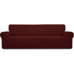 ‎Easy-Going Easy-Going Stretch Sofa Slipcover for 4 Seater Sofa 1 gabala mēbeļu aizsargs Couch Soft ar elastīgu dibenu Kids Polyester Spandex žakarda audums Mazie čeki (XXL, vīna sarkans)