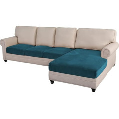 Mingfuxin Sekciju dīvānu pārvalki 4 gabali samta dīvāna sēdekļa spilvenu pārvalki L formas atsevišķs spilvens Couch Chaise Cover Elastīga mēbeļu aizsardzība gan kreisās, gan labās daļas dīvāna dīvānam