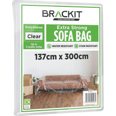 ‎Brackit Dīvāna glabāšanas maisiņš Plastmasas smags 3 sēdvietu dīvāna glabāšanas maisiņš 300x137cm Dīvāna pārvalks Slipcover