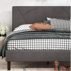 Zinus EU-FGPP-L Upholstered Platform Bed, Metal/Wood/Fabric, Single