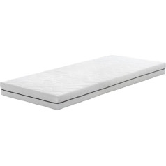 Amazon Basics Comfort Foam Mattress with 7 Zones, Medium Firm (H3), White, 90 x 200 x 15 cm