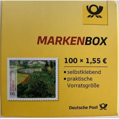 100 х марок, фирменная коробка, самоклеящиеся 100 рулонов, Deutsche Post Vincent van Gogh, Poppy Field, 155 ct.