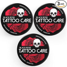 Makra Cosmetics Tattoo Care Black Rose (3 x 35 g) - Aftercare & Refreshing Ointment - Cream for New & Older Tattoos - Intensive Protects Care - Reinforces Colours, Prevents Fading