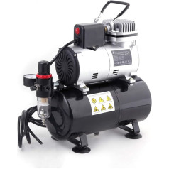 TIMBERTECH ABPST08 Upgraded Airbrush kompresors Spēcīga gaisa plūsma un gaisa spiediens ar dzesēšanas ventilatoru Mini kompresors Profesionāls gaisa sukas kompresors Gaisa kompresors Gaisa kompresors