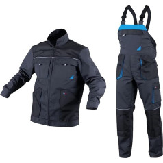 KEILOR Set aus Latzhose und Jacke | Perfekt Overall mit Kniepolstertaschen für den Bodenbelagshandel | Arbeitshose für Herren | Fracht-Schwerlastarbeit | Langlebig Arbeitskleidung