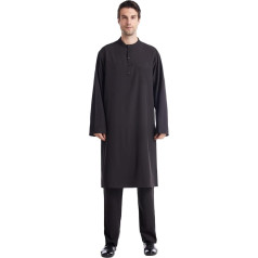 Kobilee Kaftan Vīrieši, Ramadāna musulmaņu musulmaņu musulmaņu Abaya Islāma komplekts Lūgšanu apģērbs Kaftan Melns garām piedurknēm kleitas Islāms Ilga lūgšana kleita Arābu balts Burka Dubai kleita Turku valoda