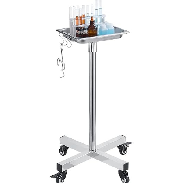 VEVOR Laboratorijas ratiņi Medicīnas tehnika Servēšanas ratiņi 811-1396 mm Regulējams ar atvilktnēm 16,5 kg kravnesība 325 x 265 mm Laboratorijas ratiņi Medicīnas ratiņi Frizētavas Zobārstniecības klīnikas