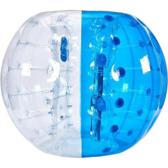 VEVOR Piepūšamā bumba Bump Ball Bumper 1 gab. 1,5 m x 1,2 m, cilvēku sadursmju bumba, PVC ķermeņa burbuļu bumba āra aktivitātēm, caurspīdīga + zila piepūšamā bumba Bumper Ball