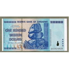 Zimbabve 100 Trillion Dollar Note Bill Bill Money Zimbabve Inflācija Rekords Valūta