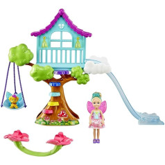 Barbie GTF49 Dreamtopia Chelsea Rainbow Swing rotaļu komplekts ar lelli, dāvana bērniem no 3 līdz 7 gadiem