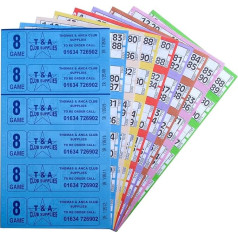 Jumbo 1500 Games 8 Pages Bingo Tickets 6 Pack