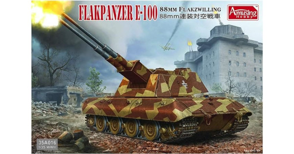 Amusing Hobby 1:35 8,8 cm Flakzwilling Flakpanzer E-100 militārais modelis 1:35