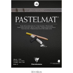 Clairefontaine Pastelmat 96050C Zīmēšanas bloks līmēts augšpusē 12 lapas 30 x 40 cm 360 g ar 4 caurspīdīgām dalītājlapām Īpašs kartons Ideāli piemērots pastelim un krītam Antracīts