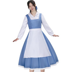 LIKUNGOU Belle princese kleita uz augšu sievietēm Skaistums kostīms Maid apģērbs ar Bow Halloween Cosplay Suit piederumi