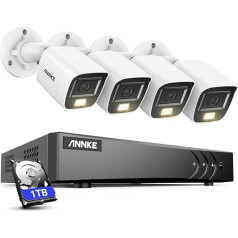 ANNKE Surveillance Camera Set with Audio Recording, 8CH 3K Lite 5-in-1 CCTV DVR with 4 x 3K Surveillance Cameras with Microphone 100 Feet IR Night Vision, H.265 + IP67 Weatherproof