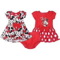 Disney bērnu meiteņu Minnie Mouse kleitiņas 0-3 mēnešiem, rozā/zilā krāsā (2 gab.) - sarkans