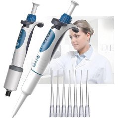 PoNPeD Labor Einkanalpipette Wissenschaftliche Labor-Mikropipette Manuell Einstellbares Volumen, Hohe Präzision, Pipettor,5-50ul